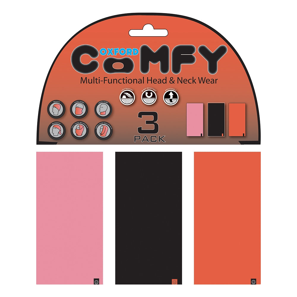Oxford Comfy Snoods Pink / Black / Red 3-Pack